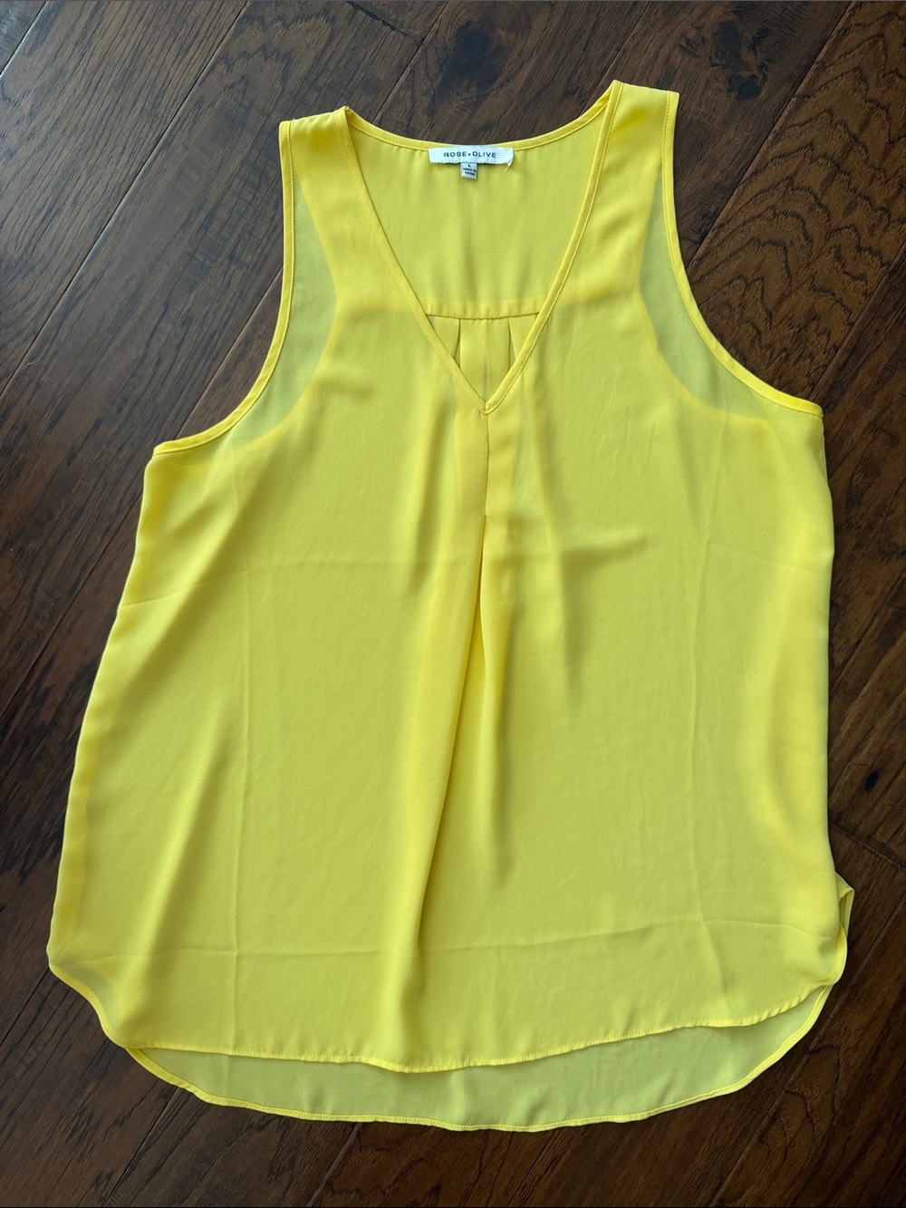 ROSE  + OLIVE Bright Yellow V-Neck Sleeveless flowy Camisole
